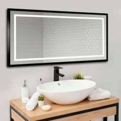 Livia Black LED spiegel