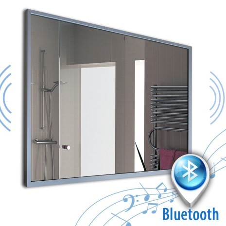 Spiegel met audio speakers alu 001 + Bluetooth