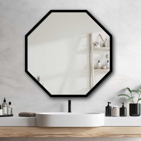 Octagon Alu Black spiegel