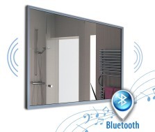 Spiegel met audio speakers alu 001 + Bluetooth